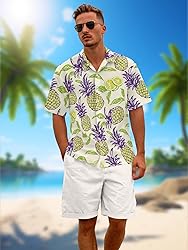 Hawaiian Shirts for Men Summer Beach Casual Short