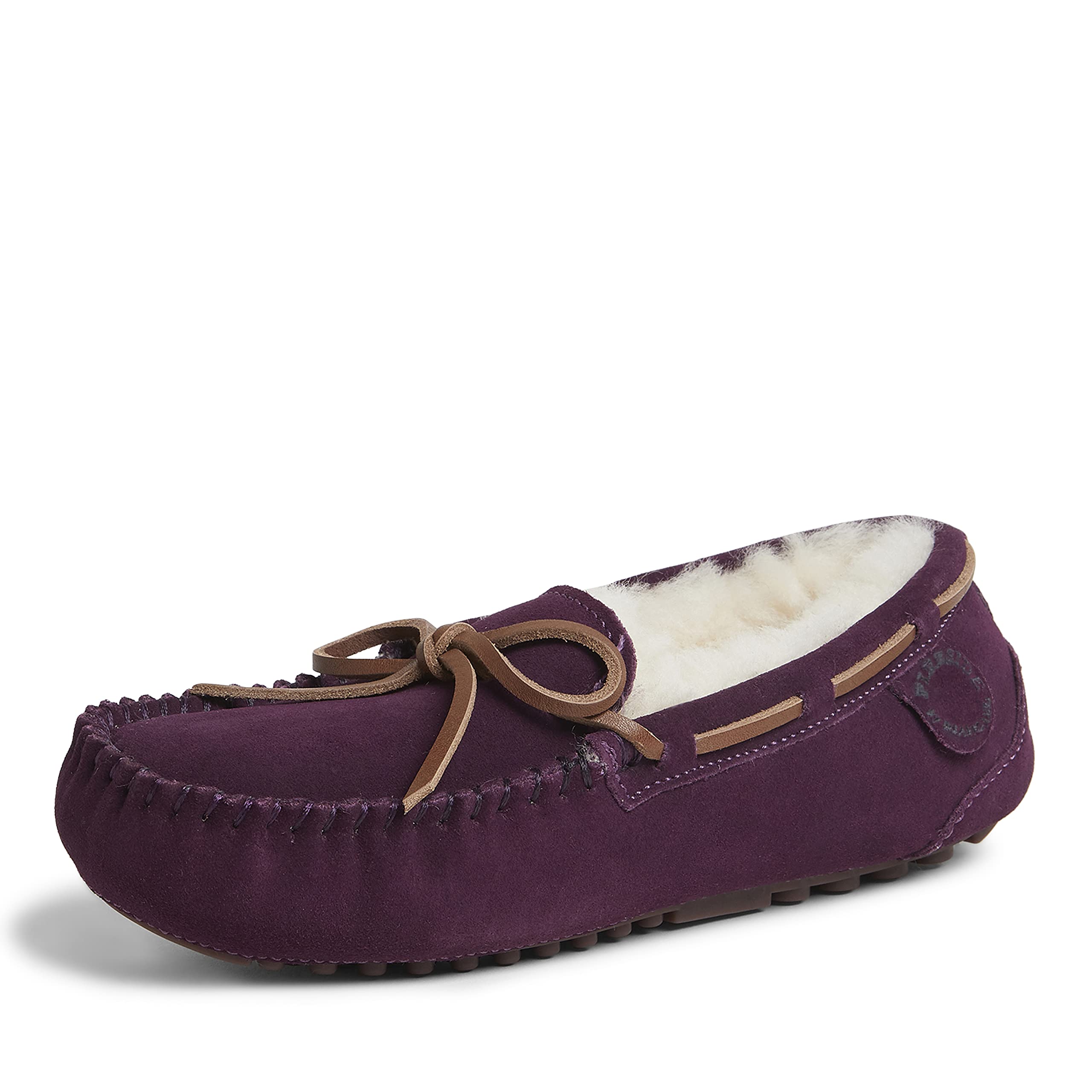 womens Fireside Water Resistant Genuine Shearling Victoria Moc With Tie