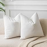 JUSPURBET Cream White Throw Pillow Covers Set of 2 Decorative 22x22 Velvet Pillow Covers for Couch Sofa Bed Soft Cushion Covers Cases with Invisible Zipper for Living Room Home Decor