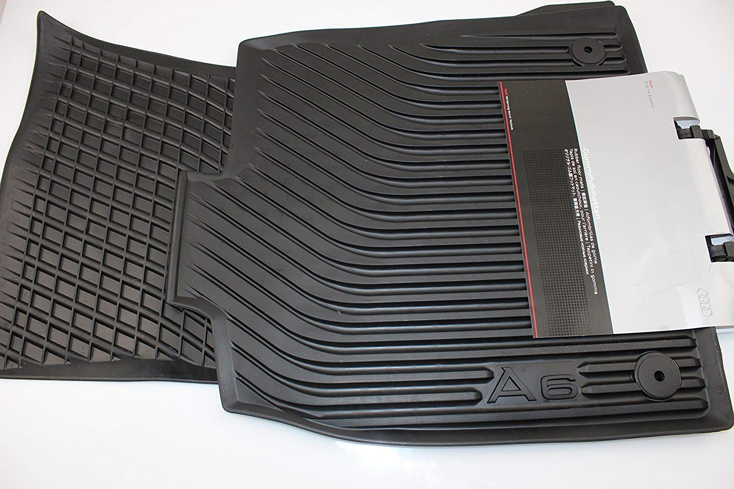 Audi 4G1061501041 Rubber Car Floor Mats Front Black A6 Pack of 2