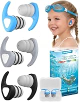 QQJOYCCI Kids Swimming Ear Plugs 3 Pairs Silicone Waterproof