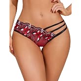 Avidlove Sexy Panties for Women Butterfly Embroidered Underwear Mesh Panties Pack