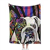 Exontitoc Bulldog Throw Blanket Dog Printed Pattern Blanket Suitable for Men Women Boy Girl Cute Bedroom Decoration Pet Blankets Sofa Air Conditioning Blanket (60''X50'', Bulldog)