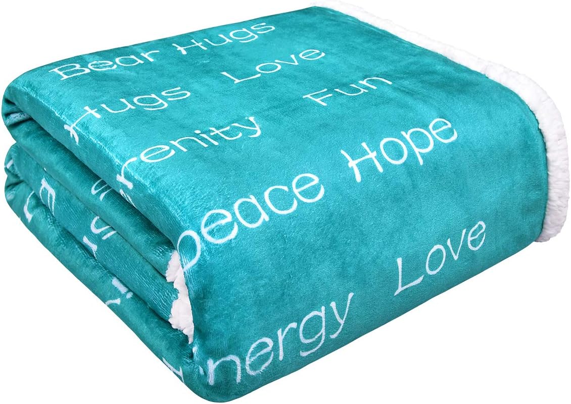 VERTKREA Throw Blanket Positive Energy Healing Blanket Plush Warm Hugs Throw Super