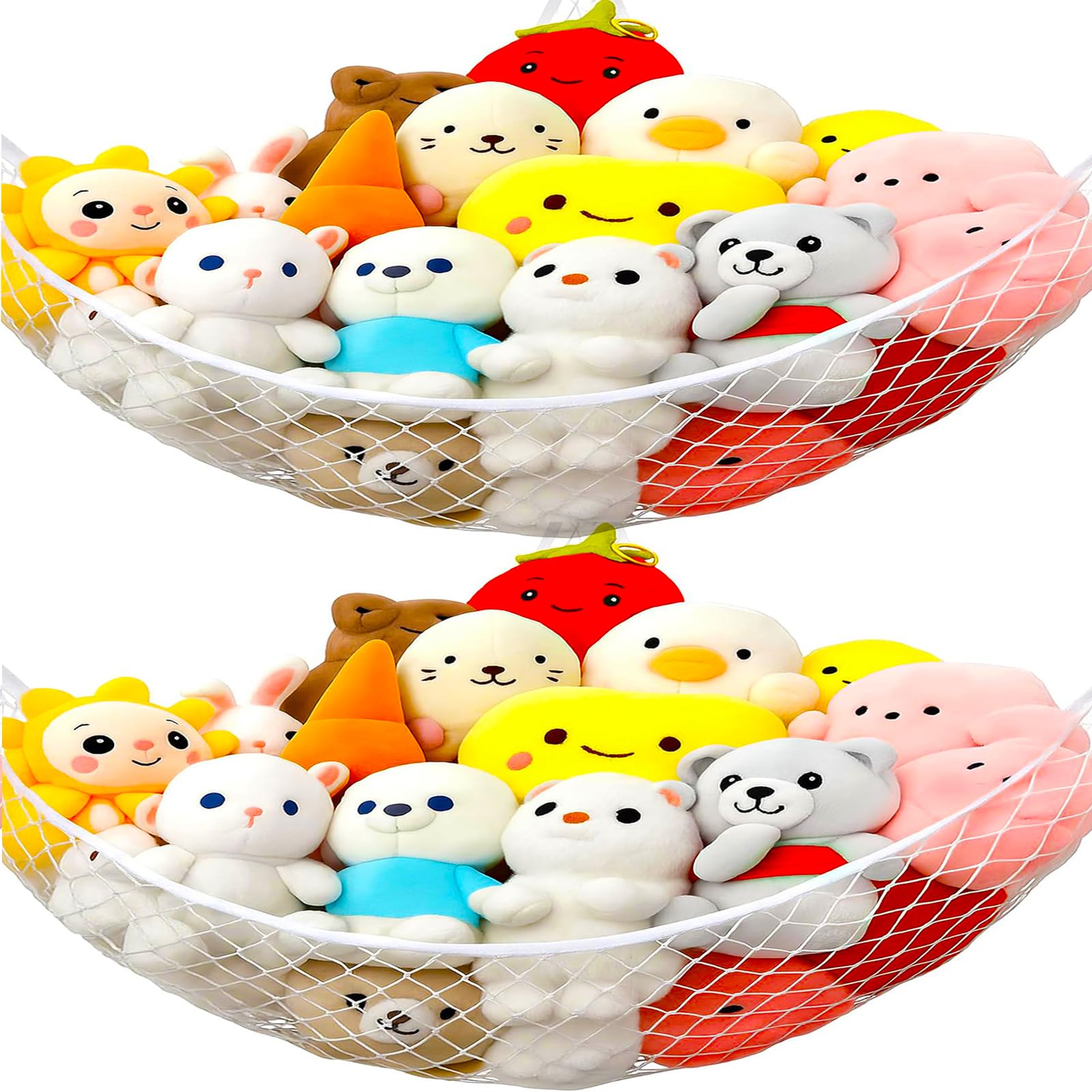 Photo 1 of 2 PCS Stuffed Animal Hammock, Corner Hanging Net for stuffed animal storage Stuffed Plush Net for Kids' Room Decor
