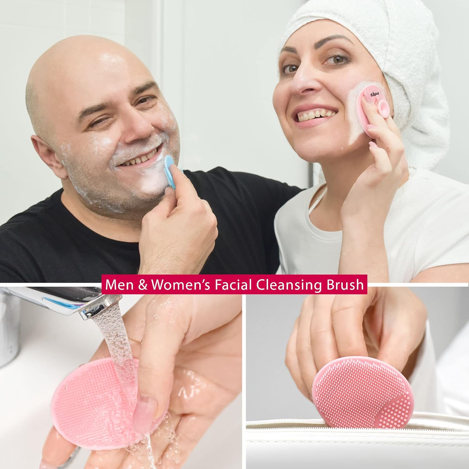 Extra Soft Silicone Face Scrubber and Manual Facial Cleansing Exfoliating Face Wash Cleanser Brush Makeup, Pores, Acne, Blackheads Cleaner Exfoliator Scrub Loofah for All Skin Types - 2 Pack: Beauty