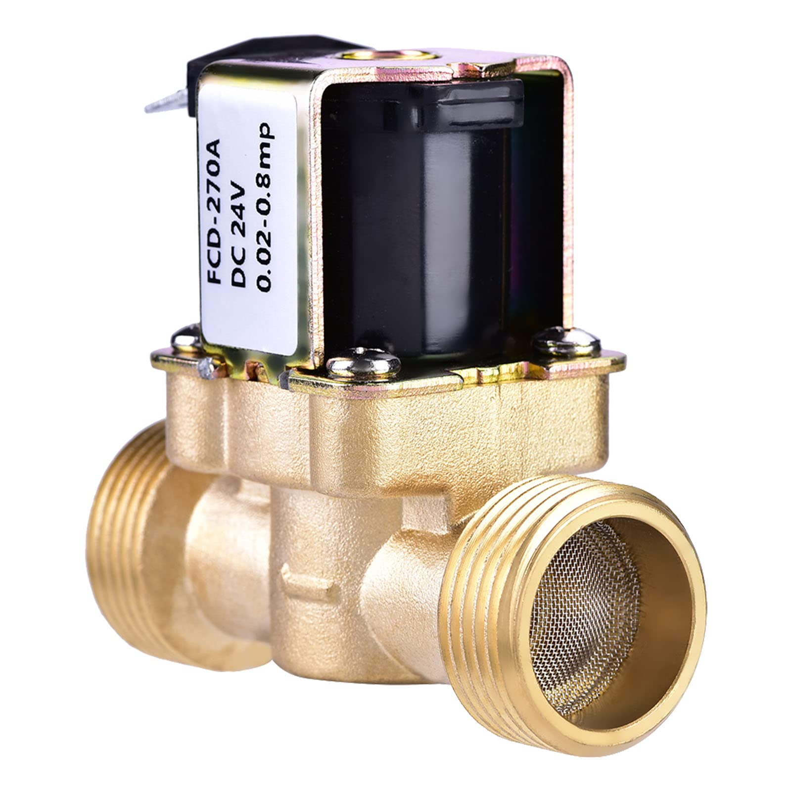 3/4" DC 24V 220mA One-Way Quick Connect N/C Normally Closed Brass Electrical Magnetic Water Solenoid Valve for Water Control