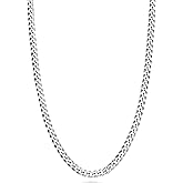 Miabella Italian Solid 925 Sterling Silver 3.5mm Diamond Cut Cuban Link Curb Chain Necklace for Women Men, Made in Italy