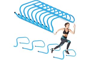 SUNYIWJIE 12 Pcs 6 Inch Agility Hurdles,Hurdles Training Equipment, Speed Hurdles for Jumping Racing PE Soccer Track Field Training Hurdle Indoor and Outdoor
