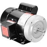 VEVOR 1HP Electric Motor 3450 RPM, AC 115V/230V, 56C Frame, Air Compressor Motor Single Phase, 5/8" Keyed Shaft, CW/CCW Rotation for Agricultural Machinery and General Equipment