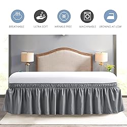 FreshCulture Queen Bed Skirt, Elastic Wrap Around