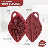 Sndyi Valentine Silicone Body Scrubber Leaf Shaped Shower Brush Red view 2