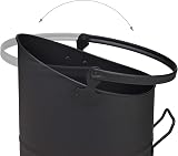 Relaxdays Pellet Bucket Set 3 Metal Fireplace Coal Container Black 21-30cm view 6