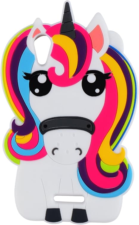 Licorne Unicorn Coque Pour Wiko Lenny 4housses De Téléphonetpu Silicone Etuimignon 3d Cartoon Dessin Animé Animaux Pink Fille Femmes Enfantscute