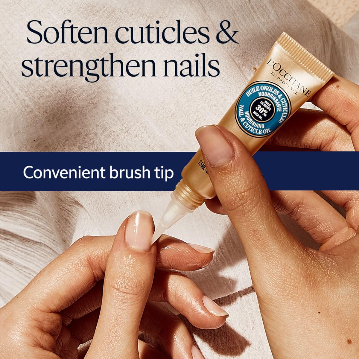 L'Occitane Shea Nourishing Nail & Cuticle Oil: With 30% Shea Oil, Healthier-Looking Nails, Soften Cuticles, Strengthen Nails, 0.25 Fl. Oz