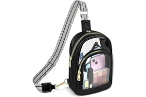 TORRYZA Clear Sling Bag, Clear Fanny Pack Stadium Approved, Transparent Clear Crossbody Bag with Adjustable Strap for Women Men