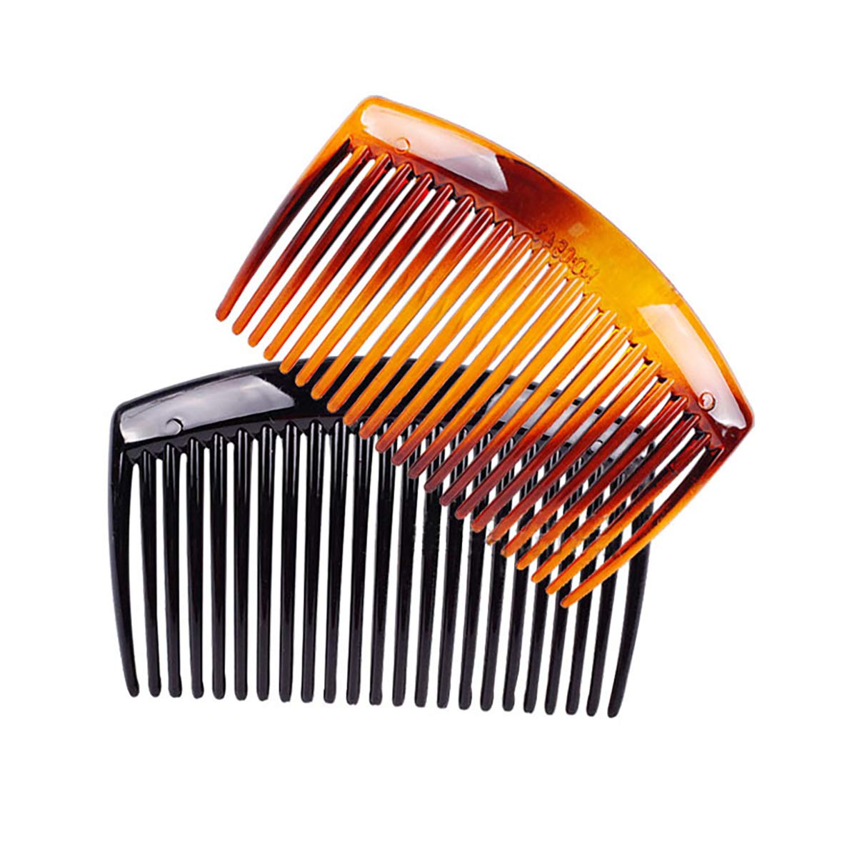 Fodattm 4PCS Black and Brown Hair Side Comb with Teeth French Hair Accessories Hair Clip Clamp for Women Men (3.3 inches - 23 teeth)