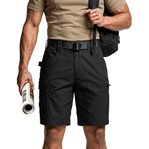 IGOLUMON Work Shorts for Men, 10" Quick Dry Cargo Shorts Stretch Men Shorts | Casual Tactical Shorts with Phone Pocket for Hi