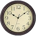 Amazon.com: Foxtop Retro Silent Non-Ticking Round Classic Clock Quartz ...