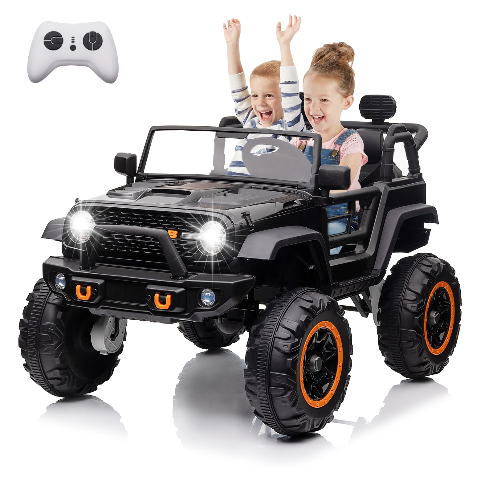 Photo 1 of ***Wheels Only, no truck
Hipicute 24V 2 Seater Kids Ride On Car, 4 Wheeler Truck Ride On Toys for Big Kids with 5.5MPH Max Speed, Remote Control, Accelerator Pedal, Treaded Tires, Steering Wheel, Music and Story, Black