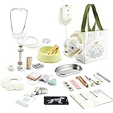 Pithfor Wooden Doctor Kit for Kids Toddlers, Vet Play Set, Pretend Play Veterinarian Set, Doctor Toys Gift for Boys Girls 3 4