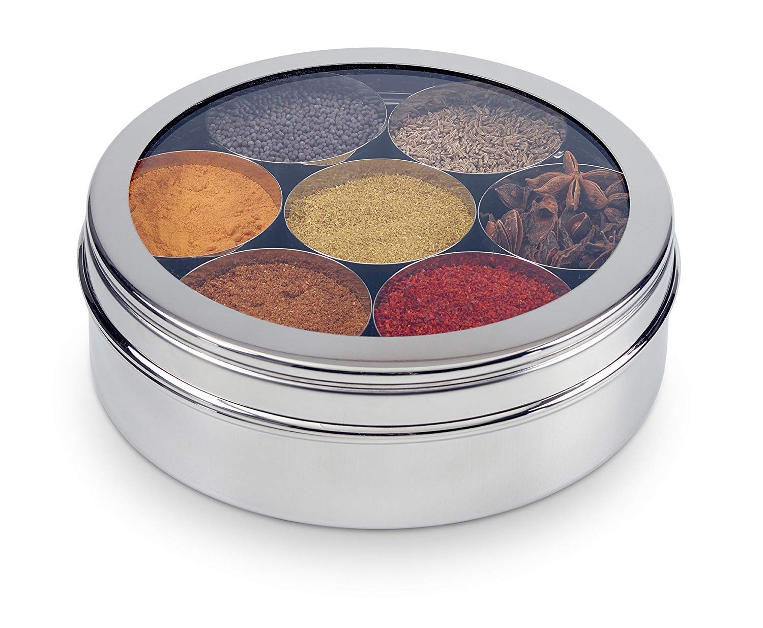 Spice Container Masala Dabba 7 Compartments, masala box, steel
