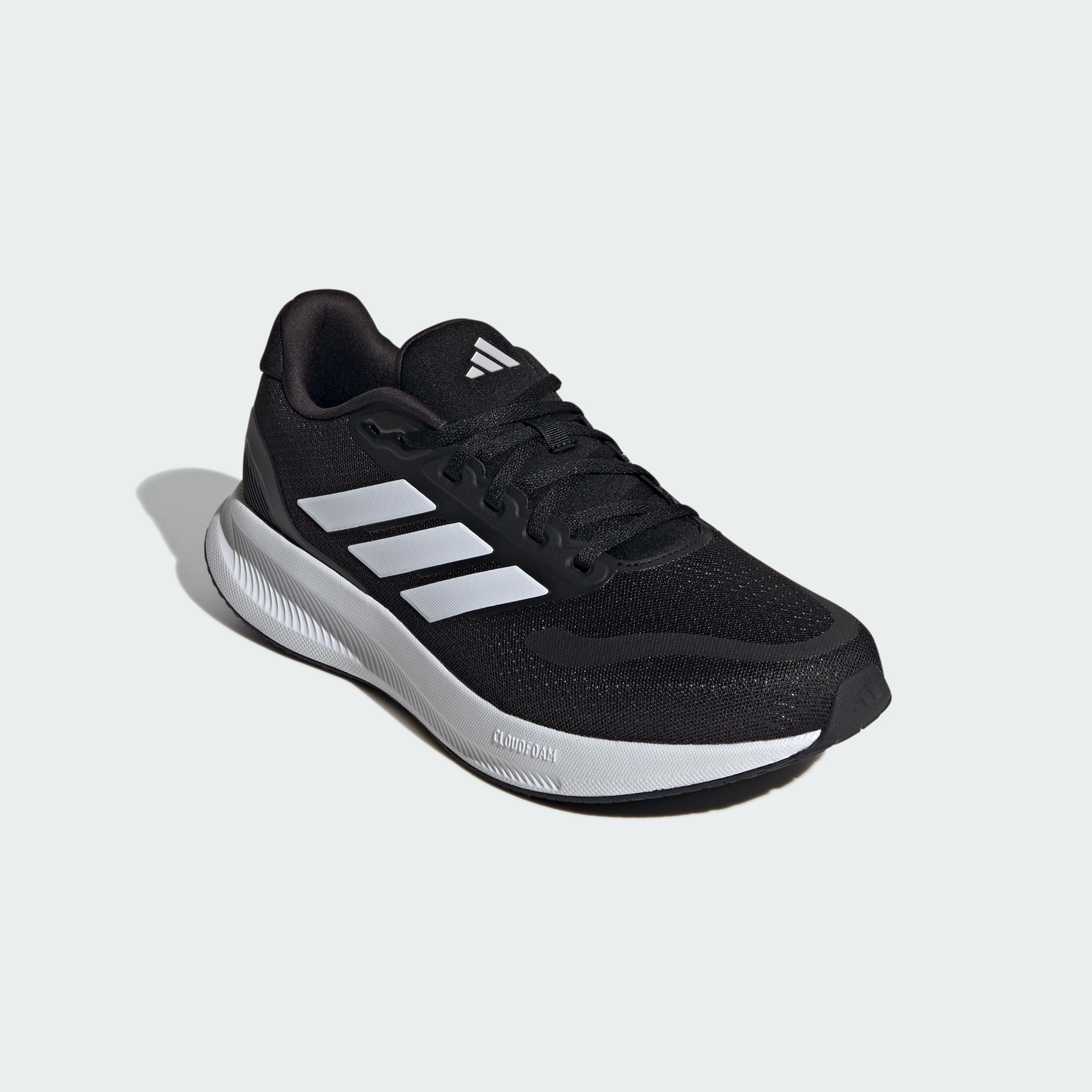 adidas Herren Runfalcon 5 Wide Running Shoes, Core Black/Cloud White/Core Black, 43 1/3 EU 6