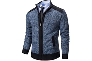 Msmsse Men's Cardigan Sweaters Full Zip Knitted Sweater for Men