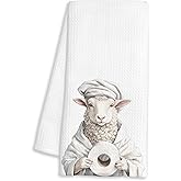 FTKBGHY Funny Sheep Gifts Hand Towels for Bathroom Decor, Sheep Lovers Gifts, Cute Farm Animal Goat Decorative Hand Towels for Bathroom Restroom Room, 16x24 Inch