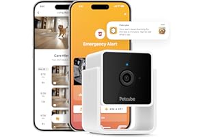 Petcube Cam Indoor Home Security Camera with 1080p HD Video, Two-Way Audio, Motion Detection, and Phone App, Night Vision Wi-Fi Camera for Apartment Security, Video Baby Monitor
