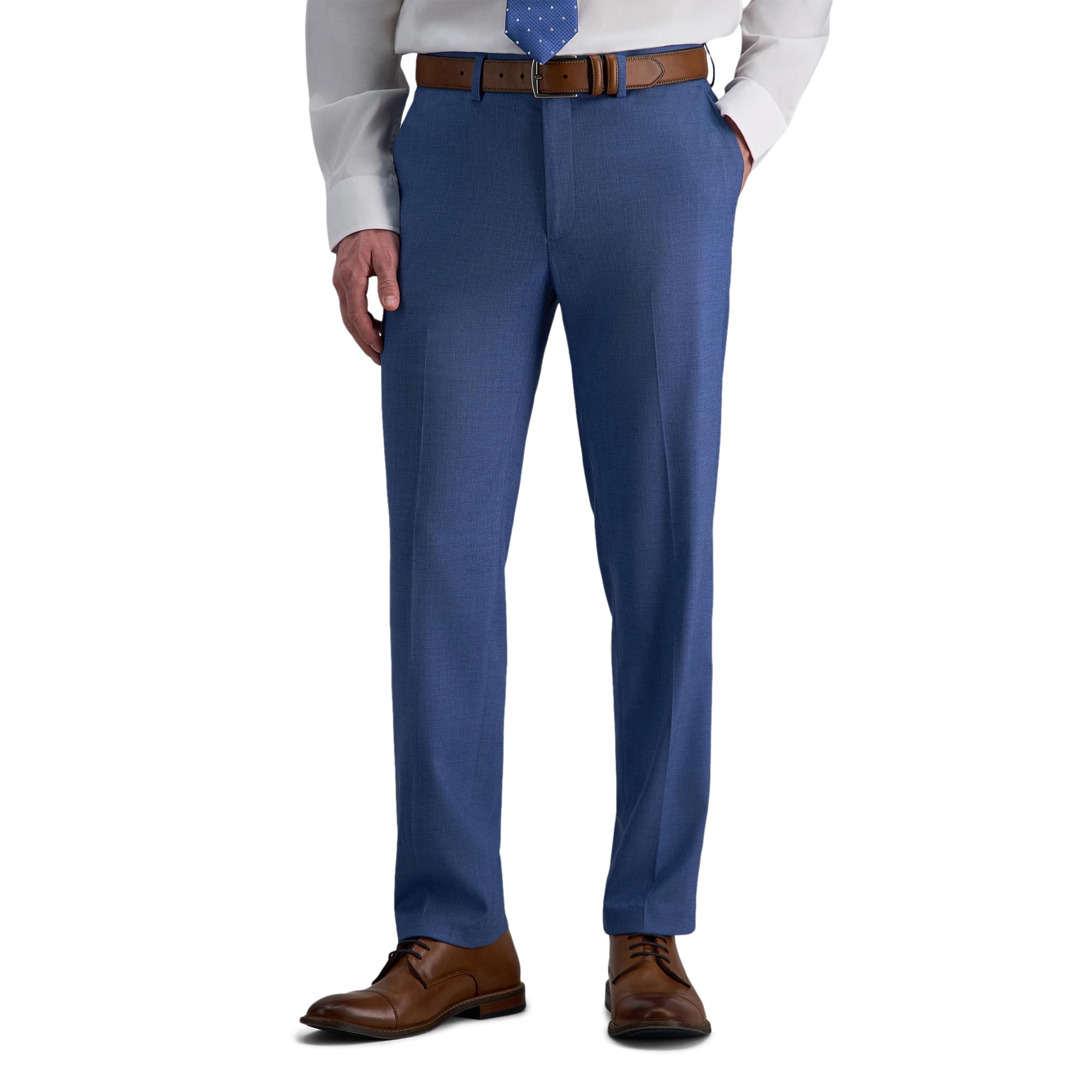 Haggar Men's JMH Premium Stretch Slim Fit Flat Front Dress Pant Azure Image