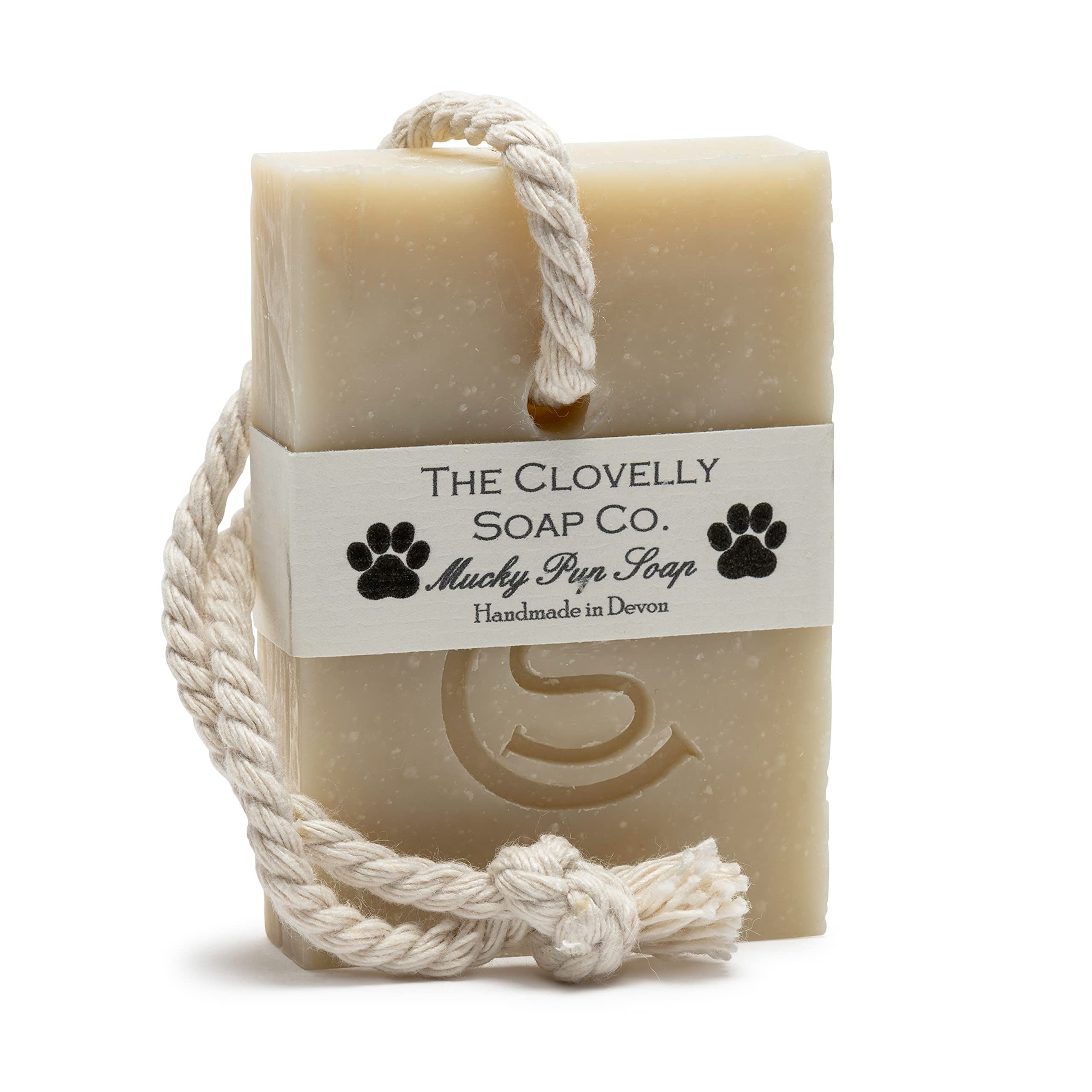 Clovelly Soap Co Natural Handmade Mucky Pup Dog Shampoo Soap on a Rope Bar for all Breeds & Coat Type 100g