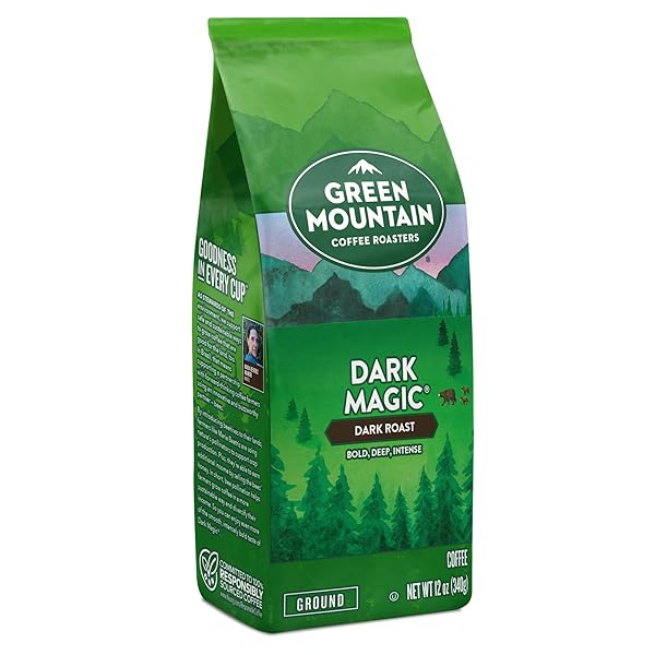 GREEN MOUNTAIN COFFEE ROASTERS, DARK MAGIC, GROUND COFFEE, DARK ROAST, BAGGED 12OZ.