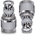 TUOLNK BNC Male to UHF PL259 Male RF Coaxial Adapter SO239 Male Plug to BNC Male Plug Coaxial Connector for Extension Cable 2