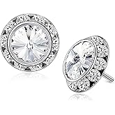 XOZEU Dance Earrings Competition Earrings Rhinestone Studs | Crystal, Halo, Performance, Stage, Wedding, Party, For Women 