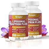 Newpie Saffron Supplements - 100% Pure Saffron Extract Capsules - Natural Mood Enhancer, Supports Eye & Heart Health, Boosts Energy - Premium Supplement for Women & Men(60 Servings (2)