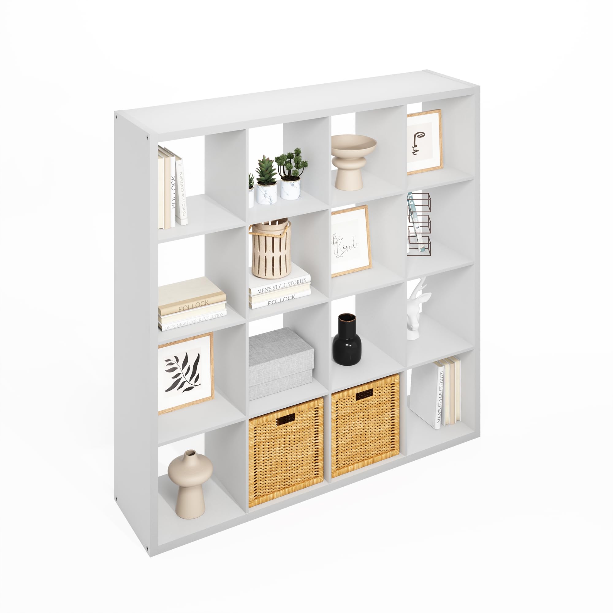 Photo 1 of ***Selling for Parts Only***Furinno Simple Cube Storage Organizer, 16-Cube Display Shelf, Open Back Shelving Unit, Storage Shelves, Extra Thick Frame, for Organization and Storage, Living Room, Home Office, White