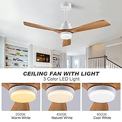 XBIBI 52 Inch Ceiling Fans with Light Remote