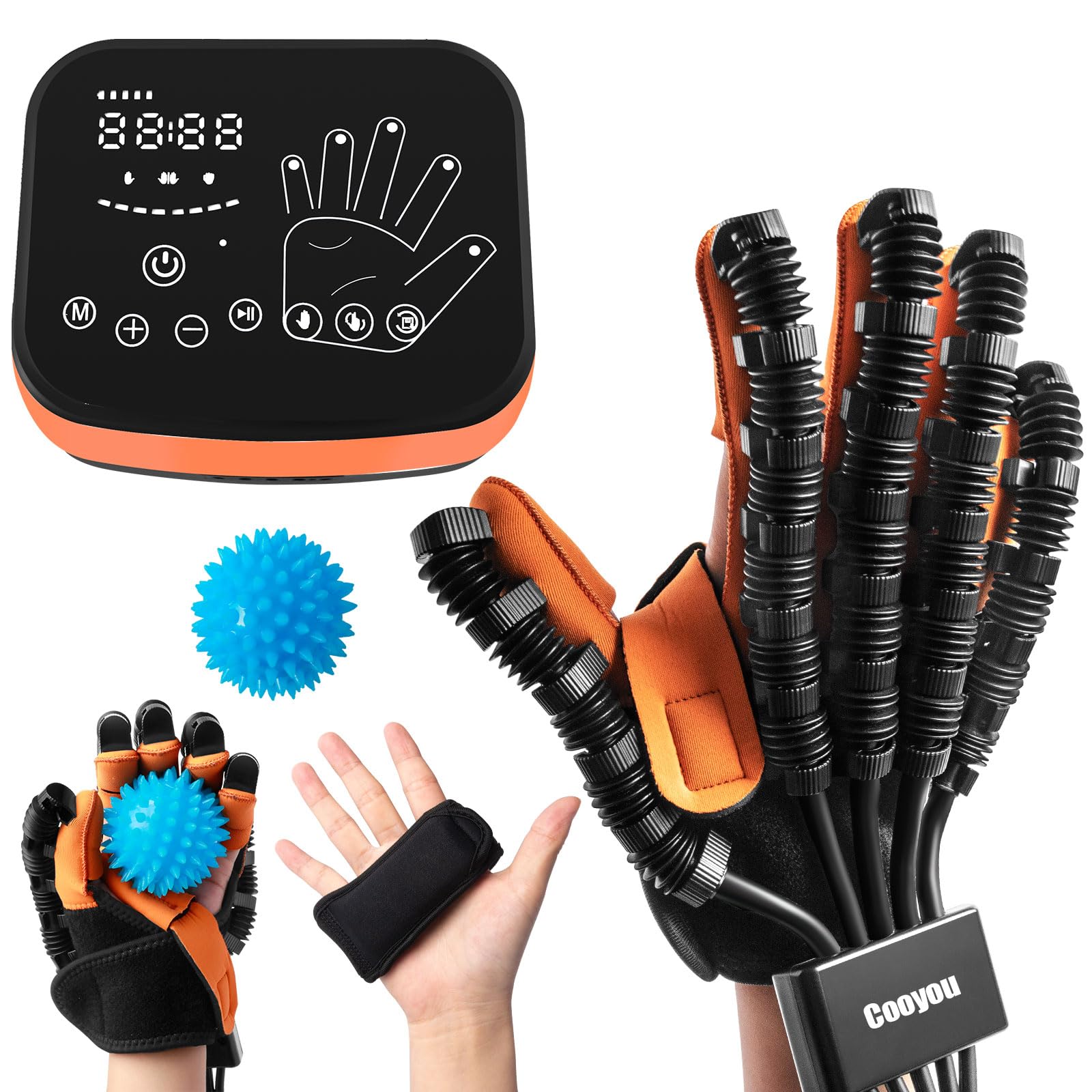 Cooyou Self-Training Rehabilitation Robot Gloves, Rehabilitation Glove For Stroke Hand, Right Hand Size XL