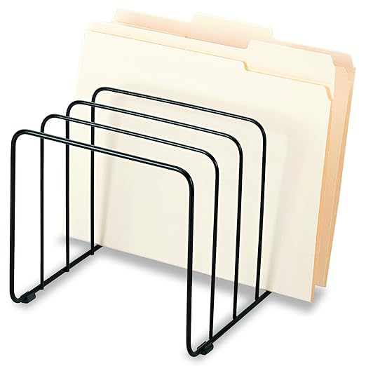 Fellowes Vertical File, 5 Sections, Wire, Black (72351