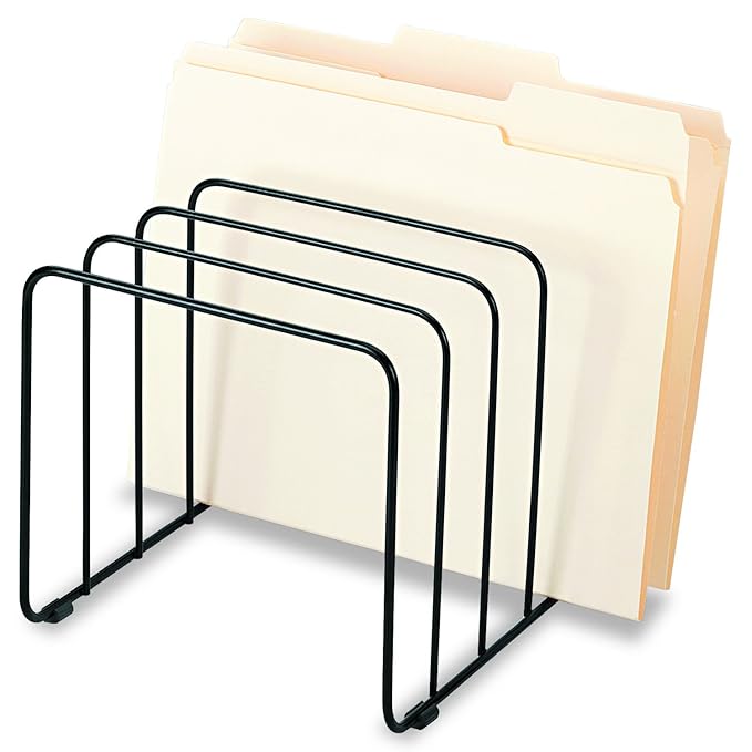 Fellowes Vertical File, 5 Sections, Wire, Black (72351