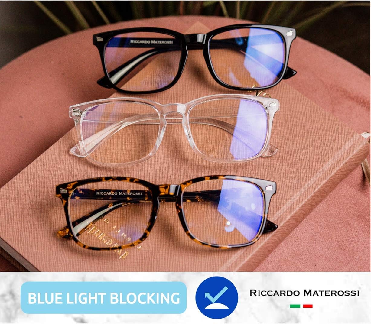 Riccardo Materossi®, Premium 99.9% Blue Light Blocking Glasses (380-410nm), Reduce Headaches and Improve Sleep - Image 4