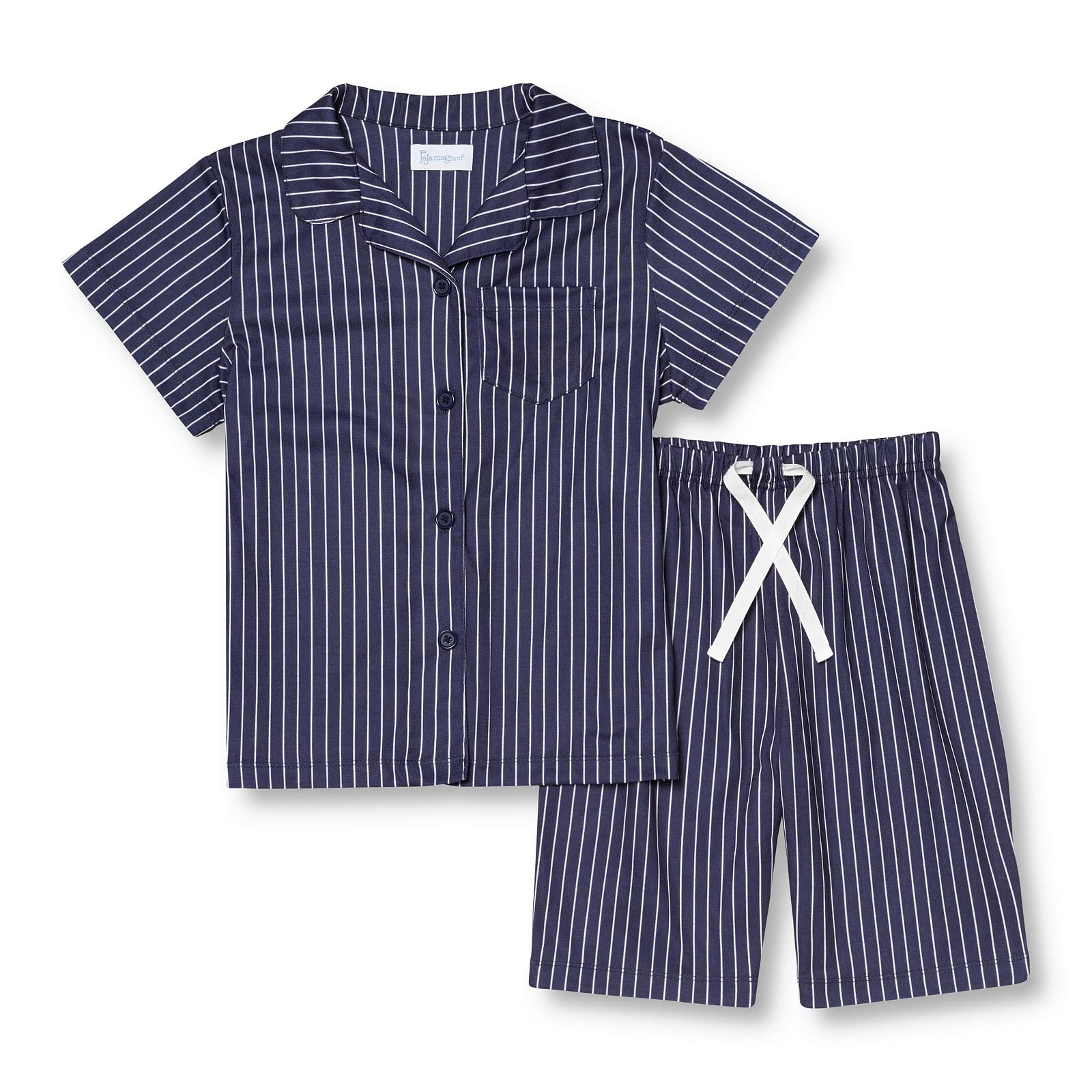 PajamaGram Kids Pajamas - Girls' Sleepwear, Navy Stripe, 10 Image