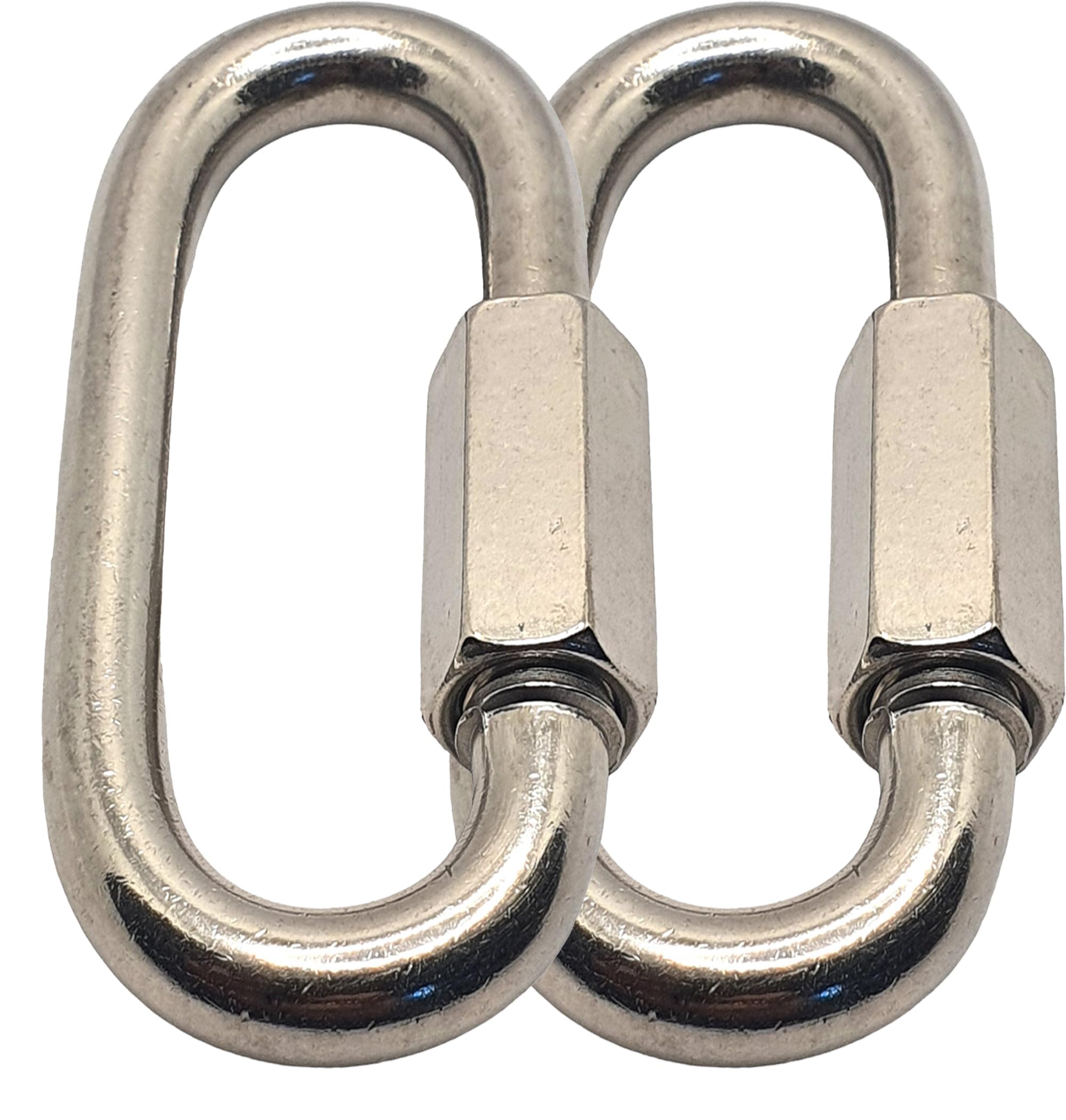 Quick Chain Link Repair Carabiner, Marine A4 Stainless Steel 316 Shackle (M6x60mm -2pcs)