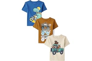 The Children's Place Baby-Boys and Toddler Dino,Animals,Sharks Short Sleeve Graphic T-Shirts,3 Pack