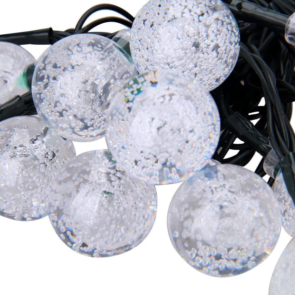 Redlution Solar Globe Fairy String Lights 6 Meter 30 LED Crystal Ball Waterproof Outdoor String Lights Solar Powered Globe Fairy String Lights for Outside Garden - Image 4
