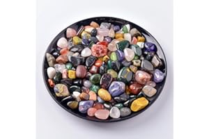 SigMntun Polished Mixed Crystal Chips 200 Pcs - 10 oz Tumbled Stone Chips Crushed Sea Glass Stones Healing Reiki Crystal Making Home Decoration