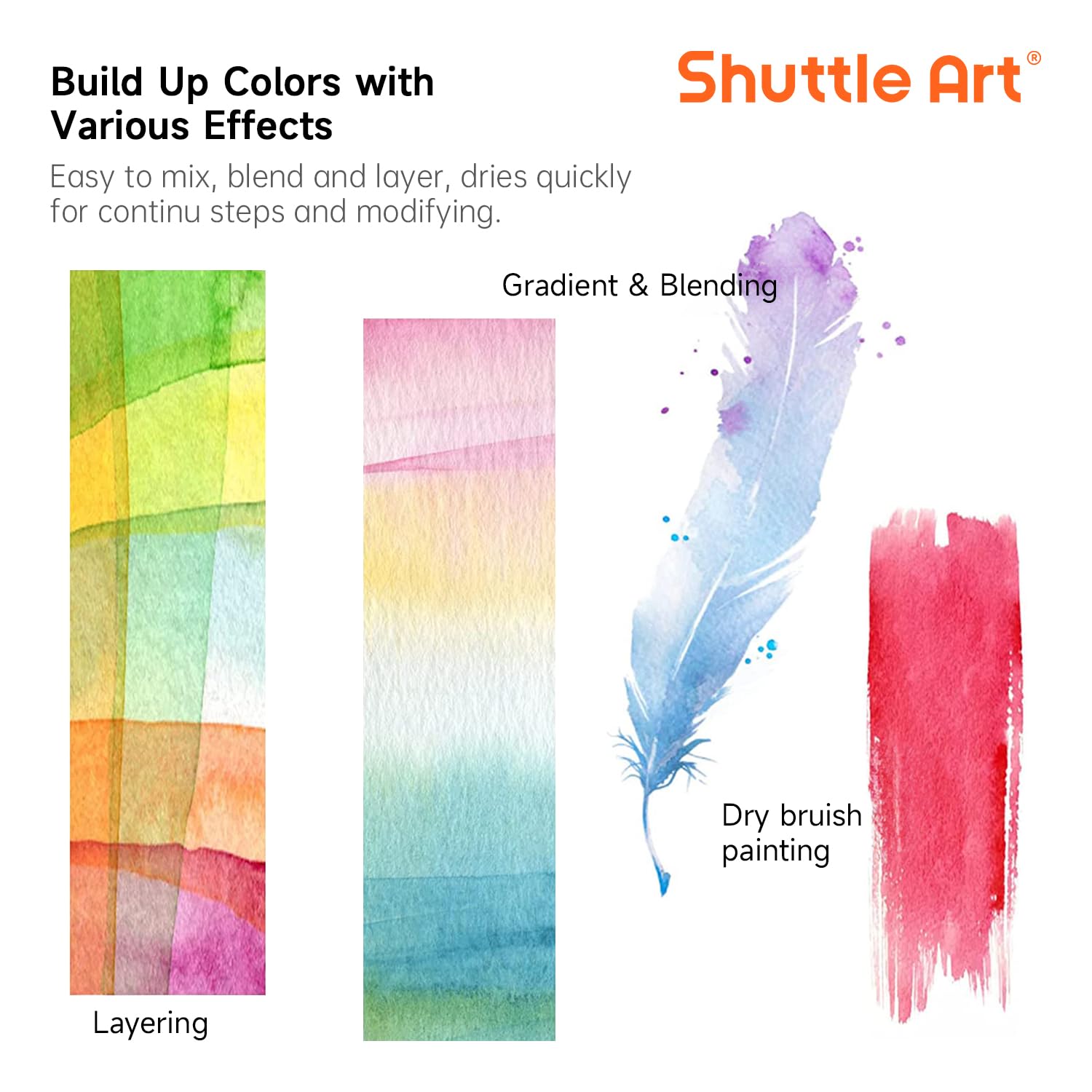 Shuttle Art 58 Pack Watercolor Paint Set, 48 Colors Watercolor Pan with 10 Paint Brushes for Beginners, Artists, Kids & Adults to Water Color Paint, Bullet Journal, Calligraphy Practice