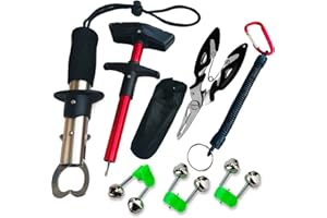 Yayatty Fishing Pliers Tool Set, Fish Lip Gripper, Muti-Function Fishing Pliers Hook Fishing Gear Fishhook Remover Fish Holder, Fishing Braid Line Cutter wtih Coiled Lanyard, Fishing Gift for Men