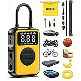 Tire Inflator Portable Air Compressor Cordless with Pressure Gauge and Auto Shut-Off Function, 2-in-1 Air Pump - 150 PSI for Car Bike Tires & 4.0 kPa for Air Mattresses and Inflatables